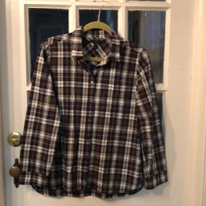 J. Crew plaid button down. Size 8. 100% cotton.